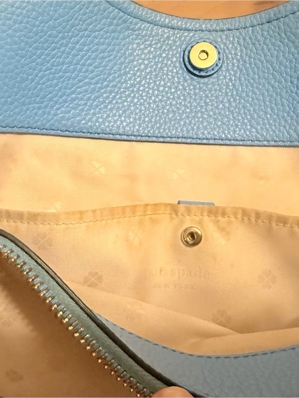 kate spade Sky Blue Leather Shoulder Bag with Tassel